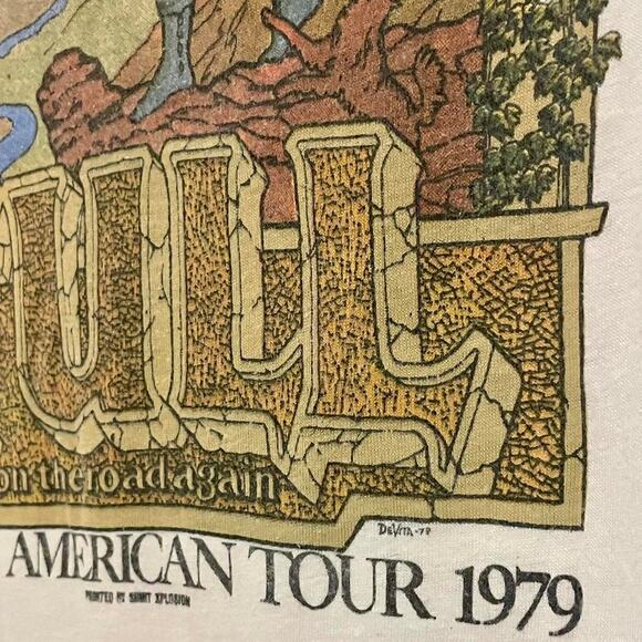 Vintage 70s Jethro Tull On The Road Again Tour 1979 Raglan Single Stitch Shirt L - Picture 2 of 4
